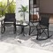 Outdoor Rocking Chair Set with Side Table and Gentle Rocking Motion